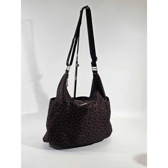 Baggallini Brown Geometric Lightweight Canvas Crossbody Purse Shoulder Bag EUC - Picture 2 of 15